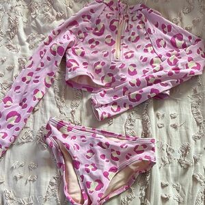 Cat & Jack Pink Leopard Print Kids Bikini Set